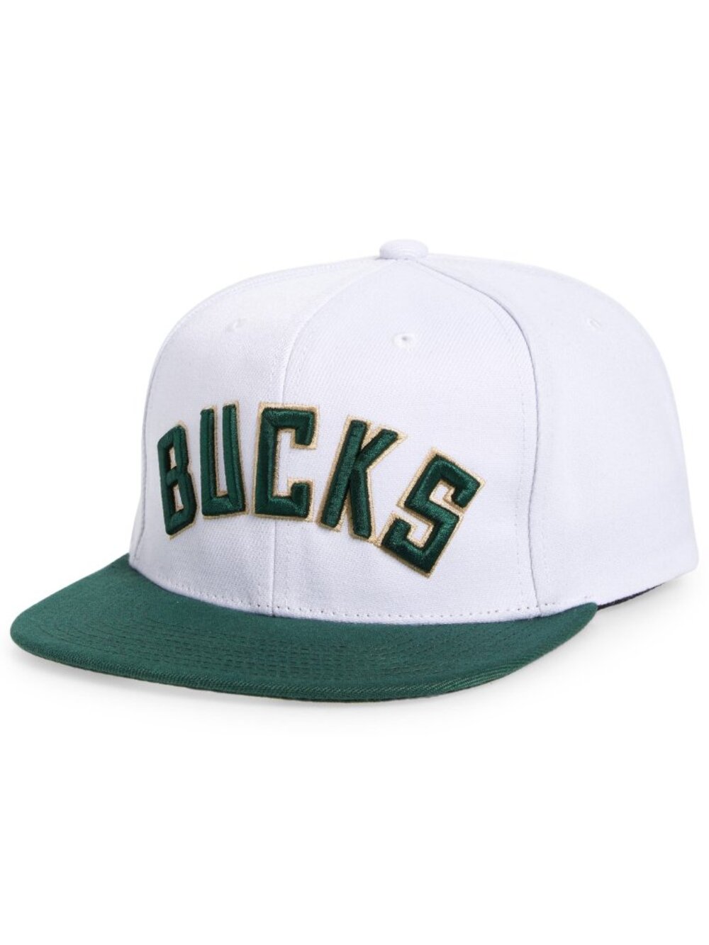 Men's Mitchell & Ness White/Hunter Green Milwaukee Bucks Essentials Core Two-Ton